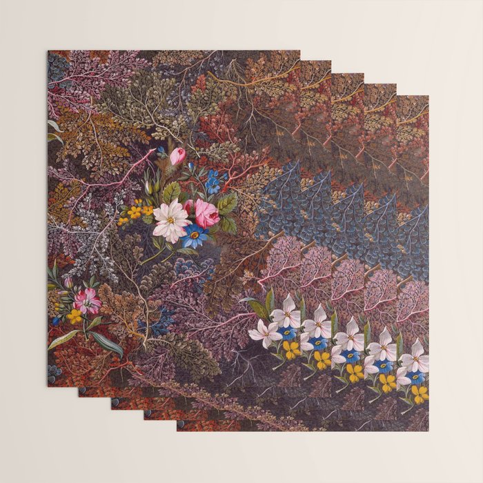 Gothic Floral Antique Textile Design 1788 William Kilburn Wrapping Paper Gallery Image 3