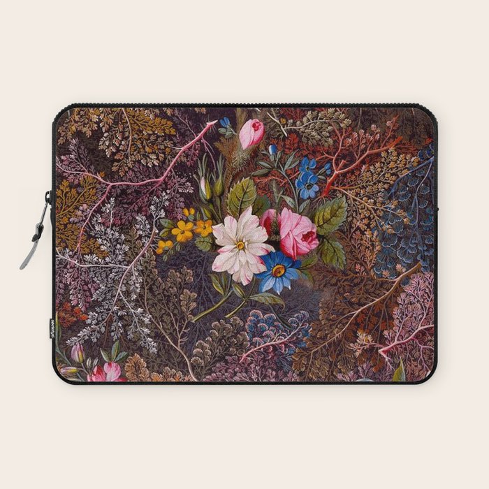 Gothic Floral Antique Textile Design 1788 William Kilburn Laptop Sleeve Gallery Image 1