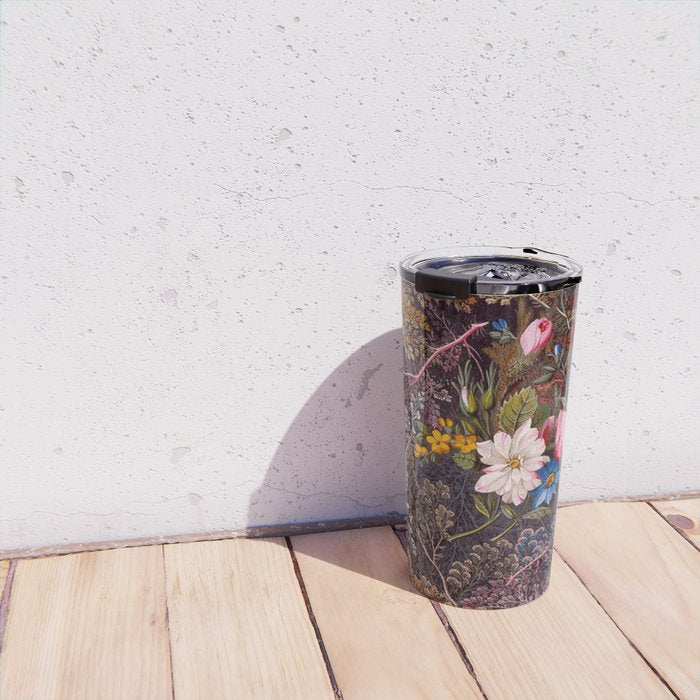 Gothic Floral Antique Textile Design 1788 William Kilburn Travel Mug Gallery Image 4