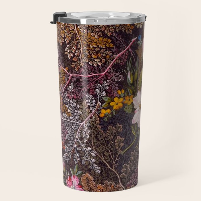 Gothic Floral Antique Textile Design 1788 William Kilburn Travel Mug Gallery Image 3
