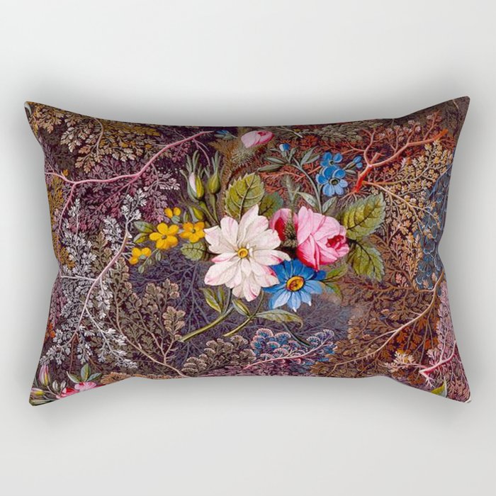 Gothic Floral Antique Textile Design 1788 William Kilburn Rectangular Pillow Gallery Image 2