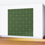 Art Deco Floral Tiles in Emerald Green and Faux Gold Wall Mural Gallery Image 2