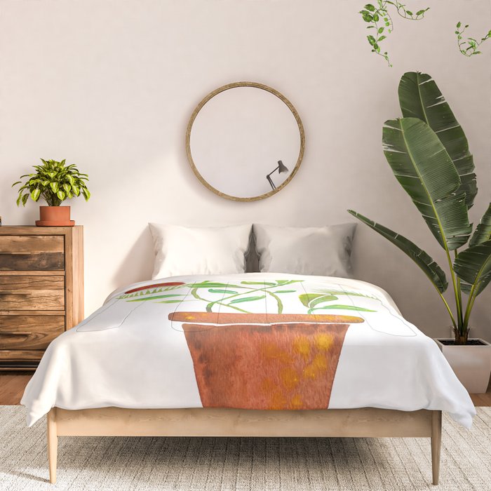 Venus Fly Trap Watercolor Comforter Gallery Image 3