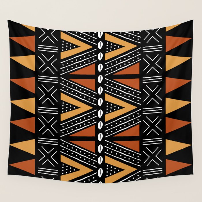 African Mud Cloth Abstract Fabric Art Wall Tapestry Gallery Image 1
