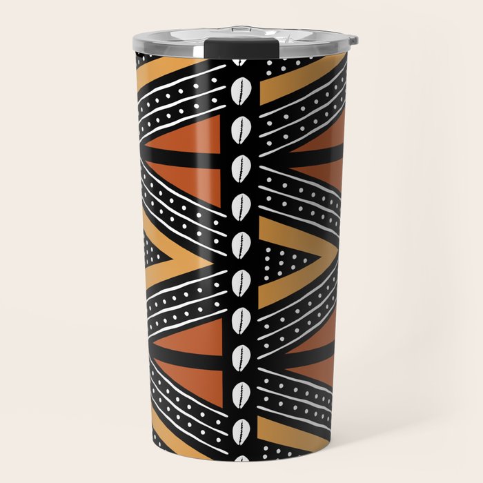 African Mud Cloth Abstract Fabric Art Travel Mug Gallery Image 1