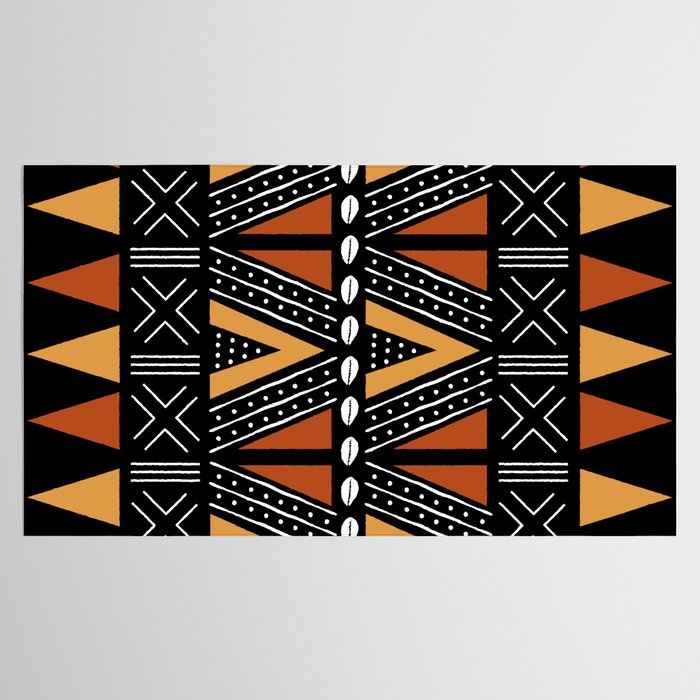 African Mud Cloth Abstract Fabric Art Tablecloth Gallery Image 2