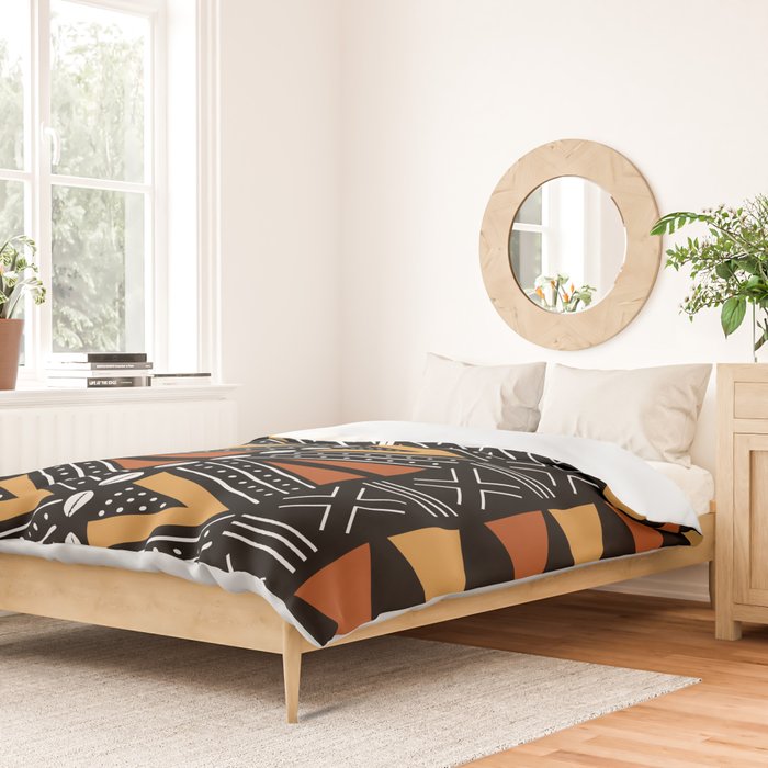 African Mud Cloth Abstract Fabric Art Duvet Cover Gallery Image 2