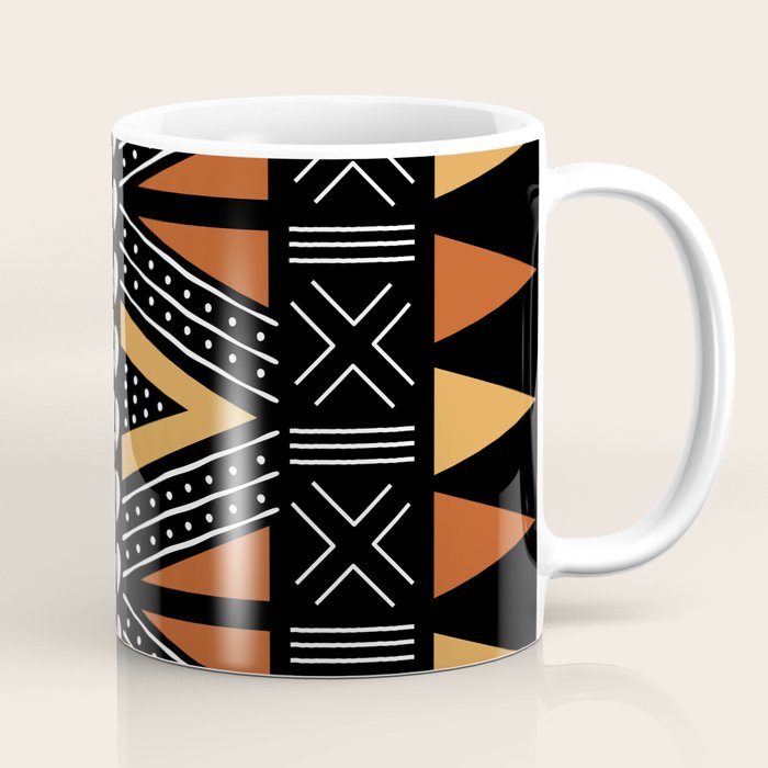 African Mud Cloth Abstract Fabric Art Coffee Mug Gallery Image 1