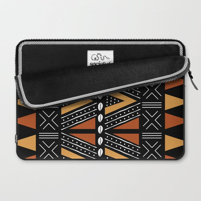 African Mud Cloth Abstract Fabric Art Laptop Sleeve Gallery Image 2