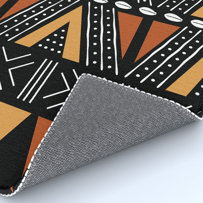 African Mud Cloth Abstract Fabric Art Rug Gallery Image 4