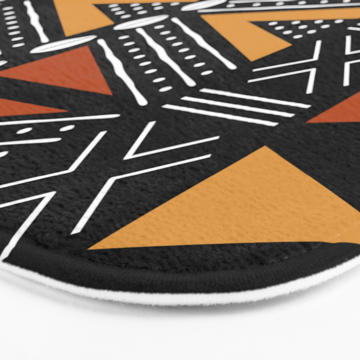African Mud Cloth Abstract Fabric Art Bath Mat Gallery Image 3