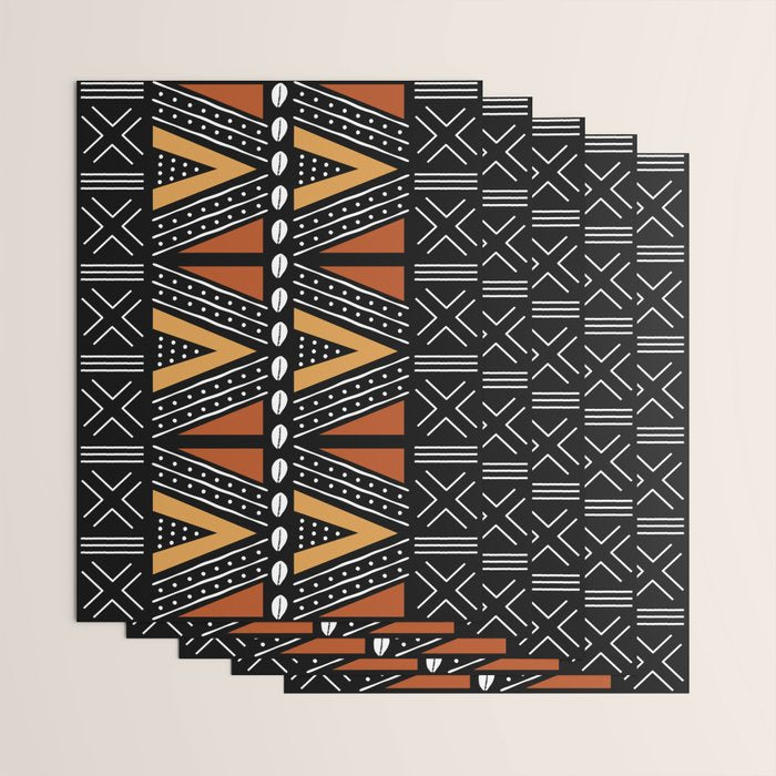 African Mud Cloth Abstract Fabric Art Wrapping Paper Gallery Image 3
