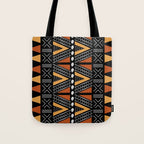 African Mud Cloth Abstract Fabric Art Tote Bag Gallery Image 1