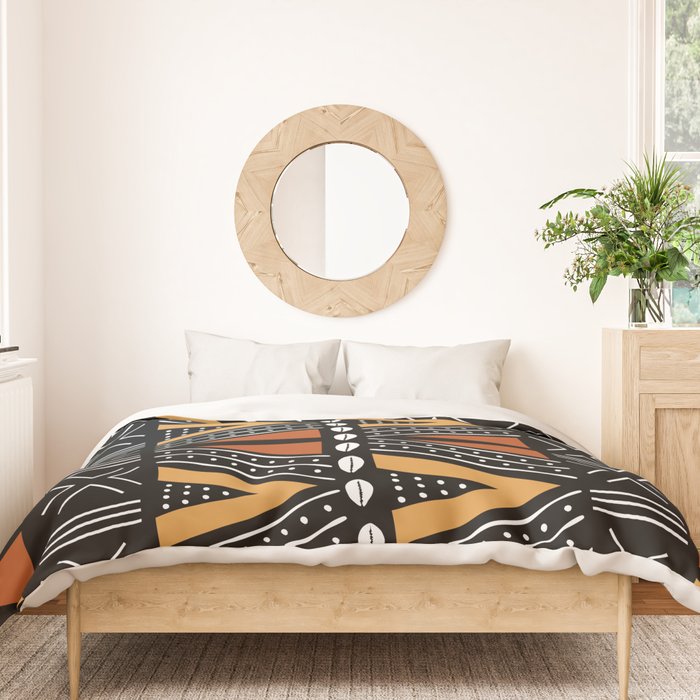 African Mud Cloth Abstract Fabric Art Duvet Cover Gallery Image 3