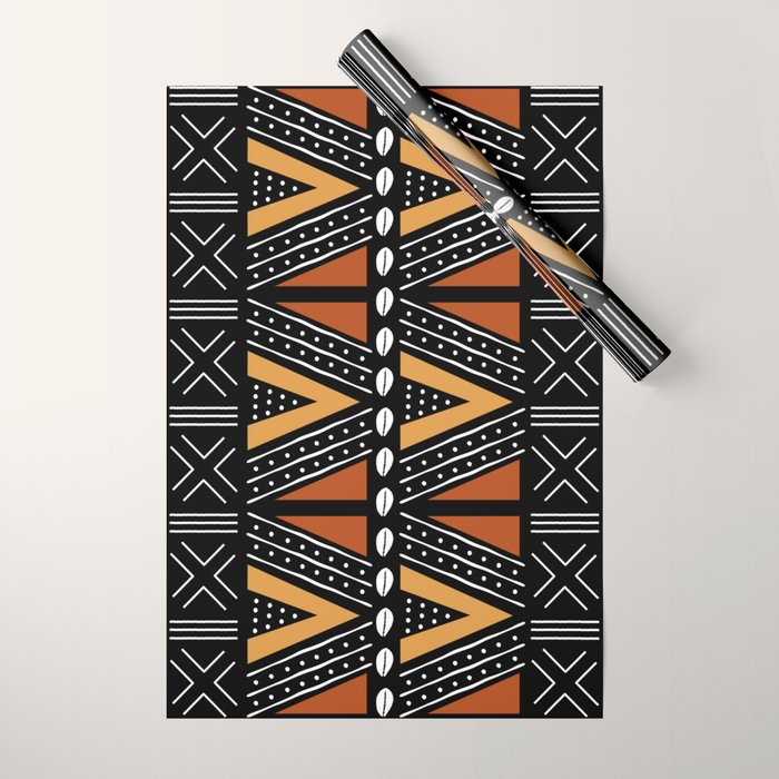 African Mud Cloth Abstract Fabric Art Wrapping Paper Gallery Image 1
