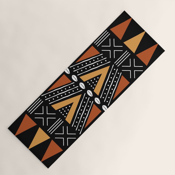 African Mud Cloth Abstract Fabric Art Yoga Mat Gallery Image 1