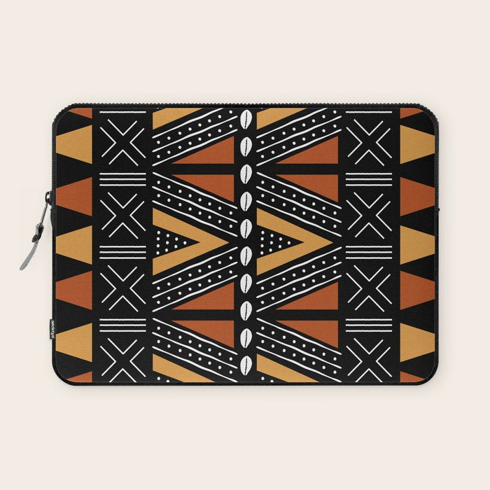 African Mud Cloth Abstract Fabric Art Laptop Sleeve Gallery Image 1