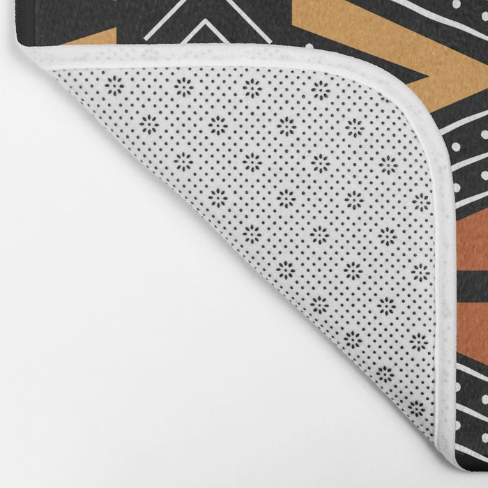 African Mud Cloth Abstract Fabric Art Bath Mat Gallery Image 2