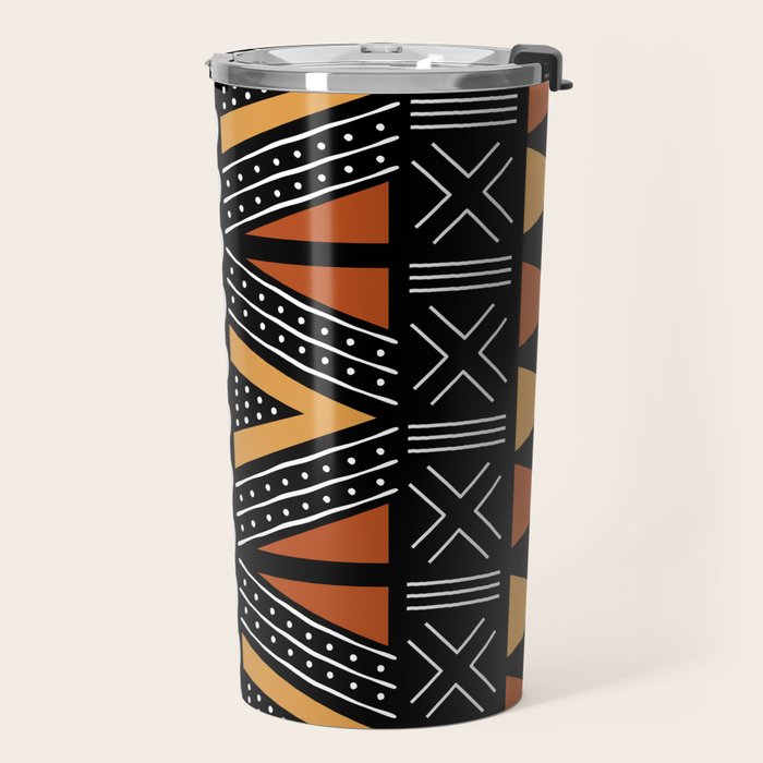 African Mud Cloth Abstract Fabric Art Travel Mug Gallery Image 2