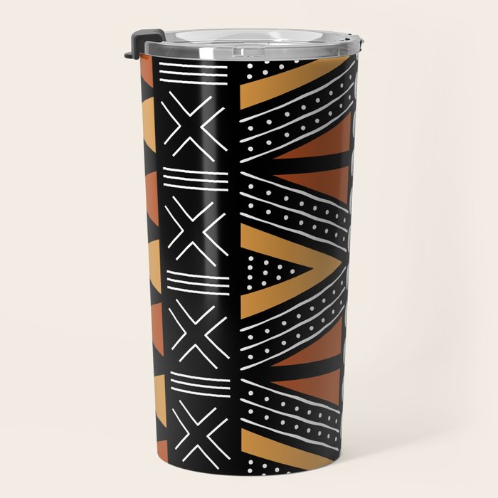 African Mud Cloth Abstract Fabric Art Travel Mug Gallery Image 3