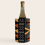 African Mud Cloth Abstract Fabric Art Wine Chiller Gallery Image 2