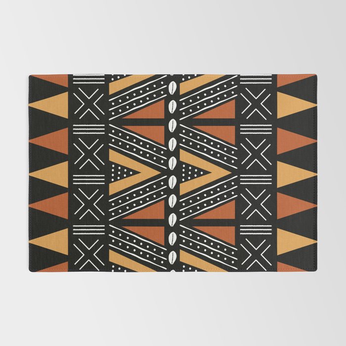 African Mud Cloth Abstract Fabric Art Rug Gallery Image 2