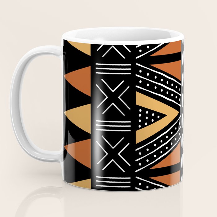 African Mud Cloth Abstract Fabric Art Coffee Mug Gallery Image 3