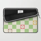 Colorful Flowers Green Check  Laptop Sleeve Gallery Image 2