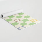 Colorful Flowers Green Check  Yoga Mat Gallery Image 2