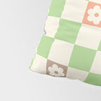 Colorful Flowers Green Check  Pillow Sham Gallery Image 4