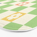 Colorful Flowers Green Check  Bath Mat Gallery Image 3