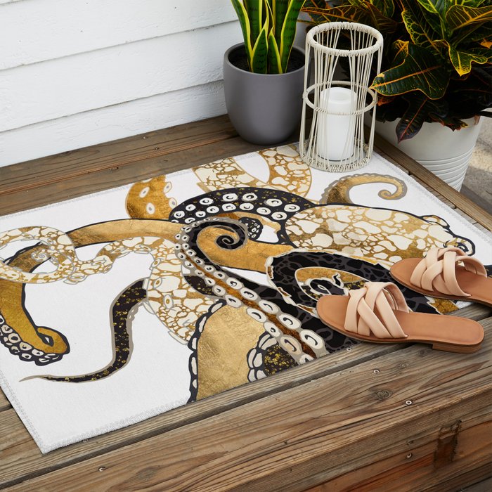 Metallic Octopus Outdoor Rug Gallery Image 2