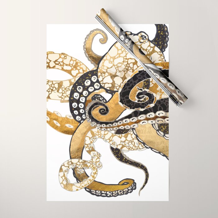 Metallic Octopus Wrapping Paper Gallery Image 1