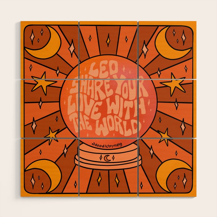 Leo Crystal Ball Wood Wall Art Gallery Image 1