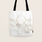 White Marble Gold Diamond Tote Bag Gallery Image 1