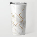 White Marble Gold Diamond Travel Mug Gallery Image 3