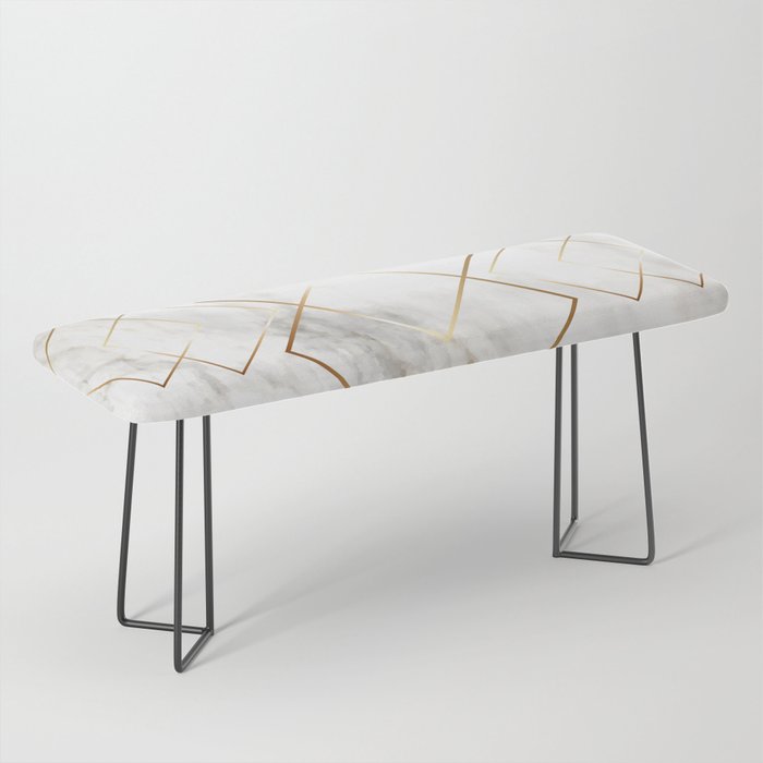 White Marble Gold Diamond Bench Gallery Image 1