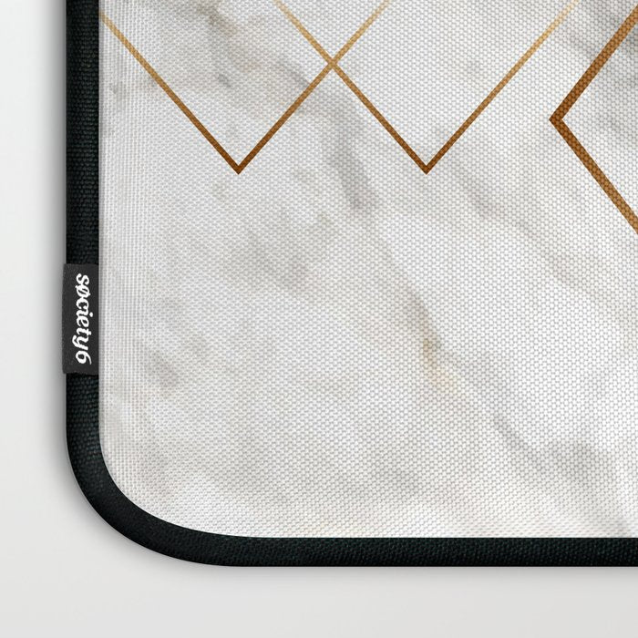 White Marble Gold Diamond Laptop Sleeve Gallery Image 3