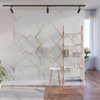 White Marble Gold Diamond Wall Mural Gallery Image 1