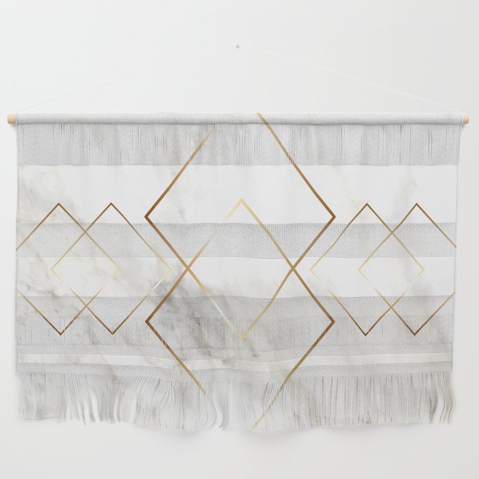 White Marble Gold Diamond Wall Hanging Gallery Image 1