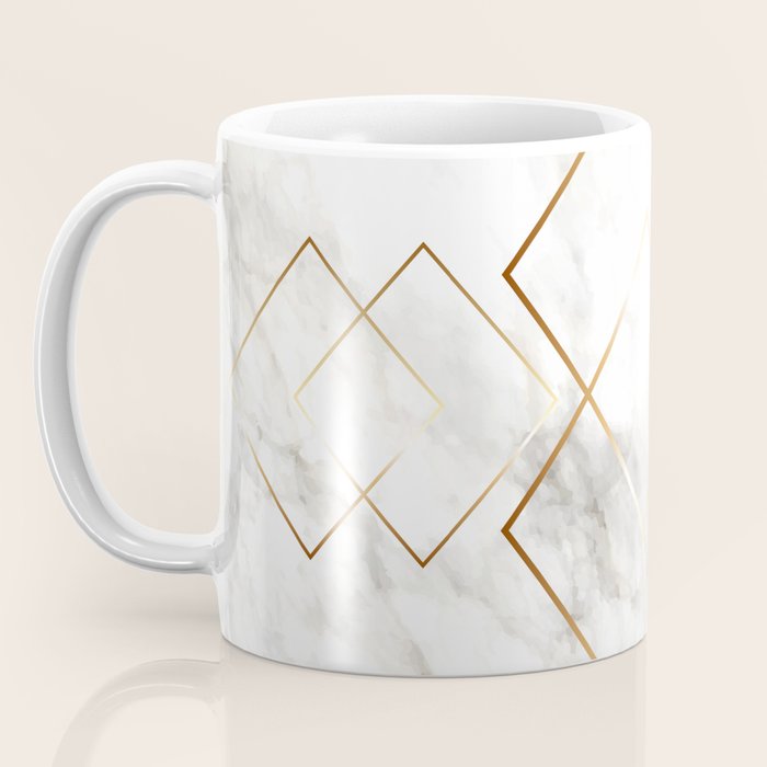 White Marble Gold Diamond Coffee Mug Gallery Image 3