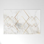 White Marble Gold Diamond Welcome Mat Gallery Image 1