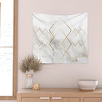 White Marble Gold Diamond Wall Tapestry Gallery Image 2