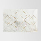 White Marble Gold Diamond Rug Gallery Image 2