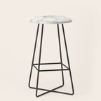White Marble Gold Diamond Stool Gallery Image 1