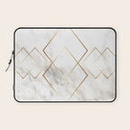 White Marble Gold Diamond Laptop Sleeve Gallery Image 1