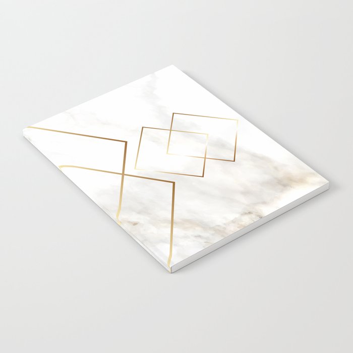 White Marble Gold Diamond Notebook Gallery Image 1