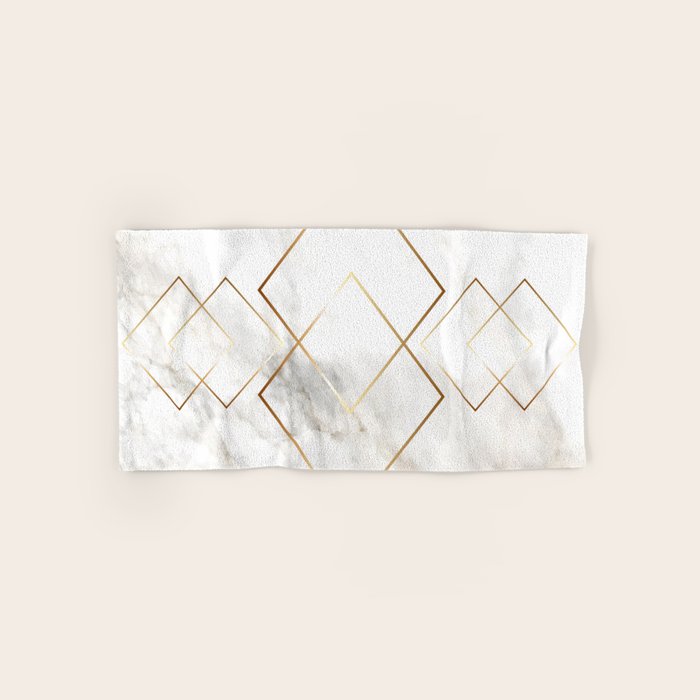 White Marble Gold Diamond Bath Towel Gallery Image 1
