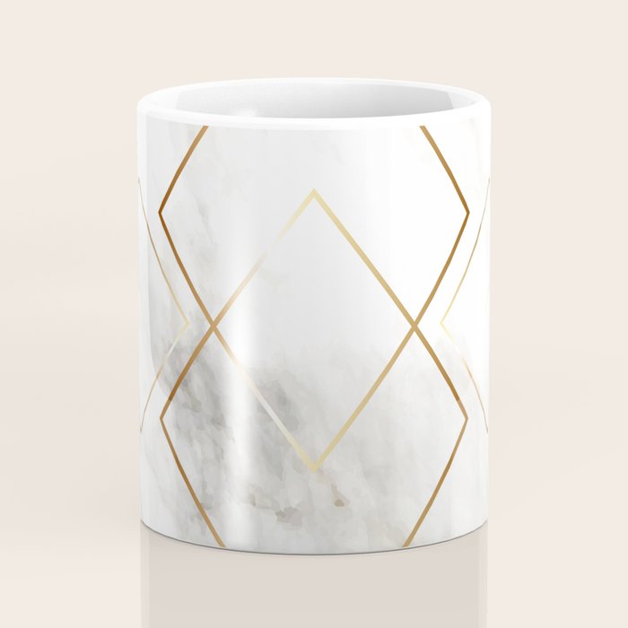White Marble Gold Diamond Coffee Mug Gallery Image 4