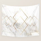 White Marble Gold Diamond Wall Tapestry Gallery Image 4